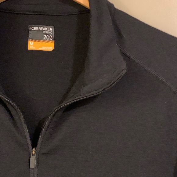 Icebreaker Men's Merino 200 Oasis Half Zip Thermal Long Sleeve Top Black Size M - Picture 6 of 15